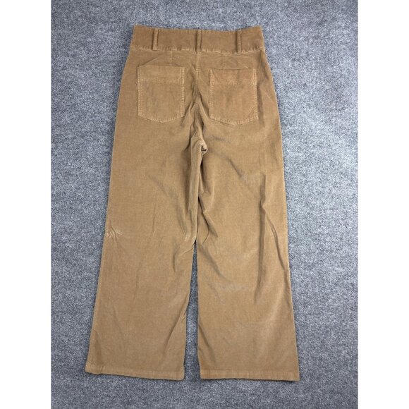 Self Contrast Pants Womens Medium Brown Corduroy Wide Leg High Rise Made USA - Picture 7 of 8